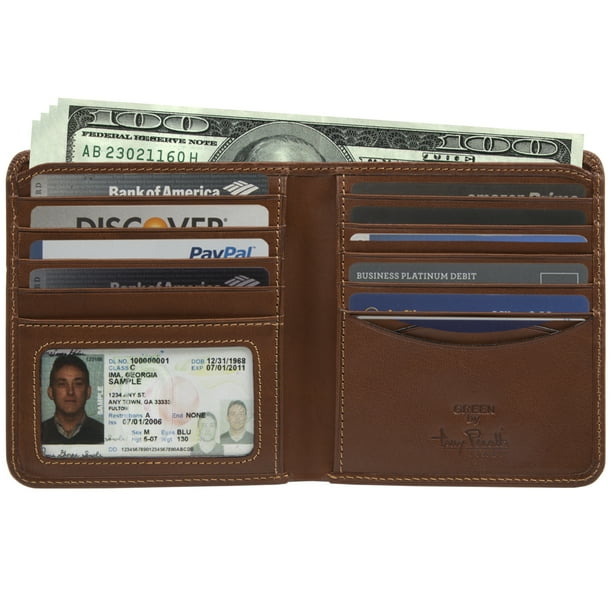 Tony Perotti Italian Leather Classic Bifold Wallet with ID Window Flap in Cognac Tony Perotti Italian Leather Classic Bifold Wallet with ID Window Flap in Cognac